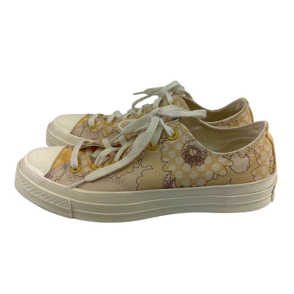 Converse Chuck 70 Low Sneaker Crafted Florals Yellow Canvas A00538C Womens 9.5